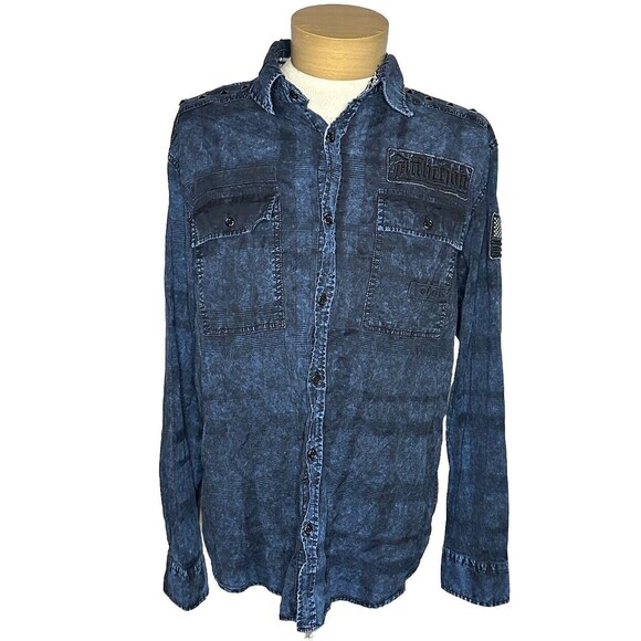 Affliction Diamond Stud Embroidered Limited Edition Button Up Shirt - Picture 1 of 8